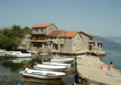 Charming stone house with boat pier near Tivat